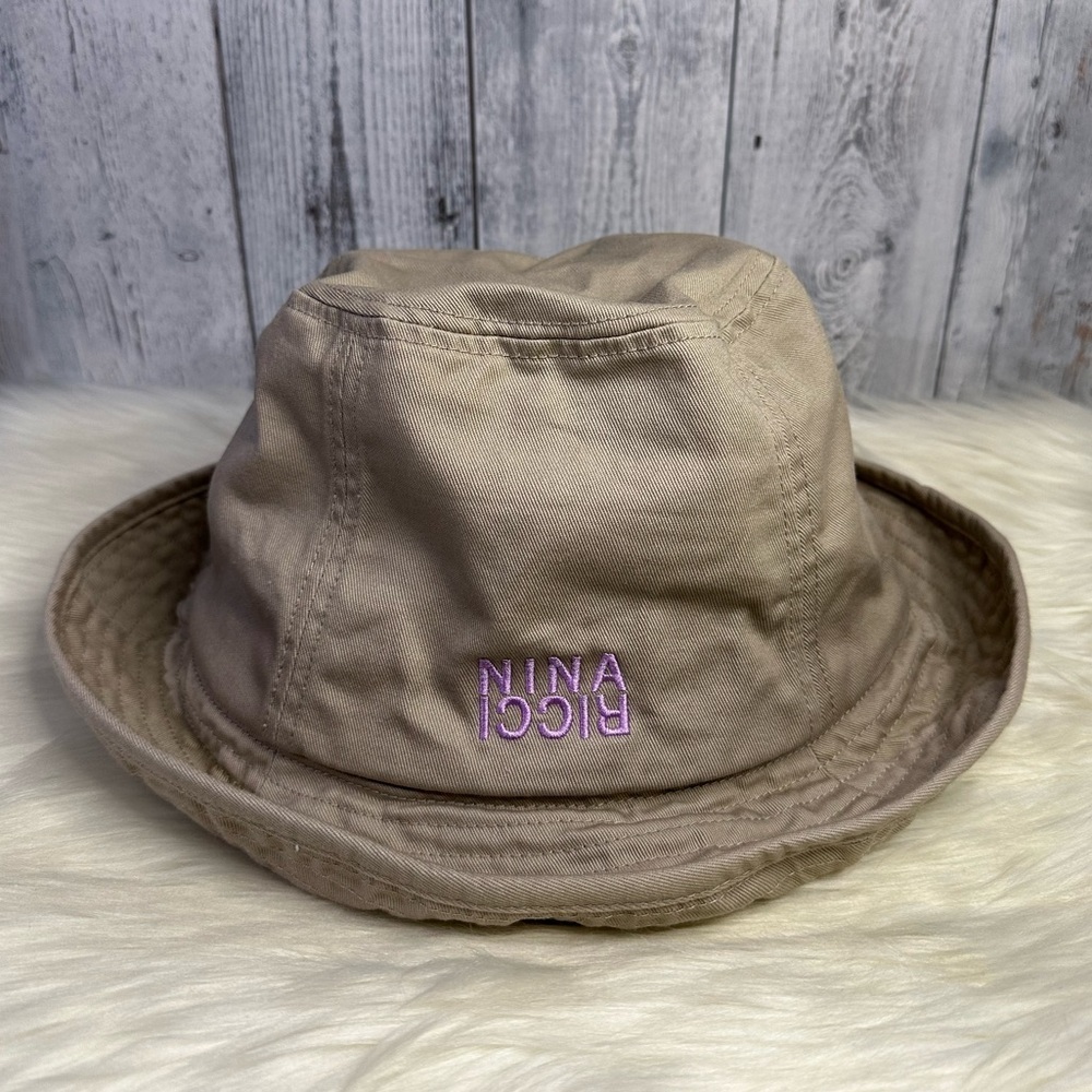 NINA RICCI cotton bucket hat in beige